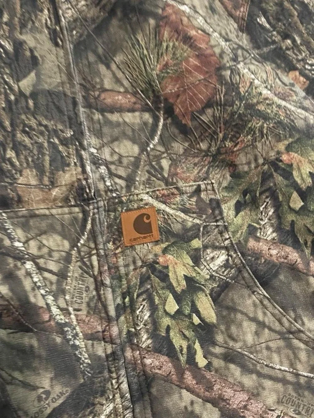 Carhartt Camo Jacket Youth L 14-16 Insulated Realtree Hooded Canvas Mossy Oak